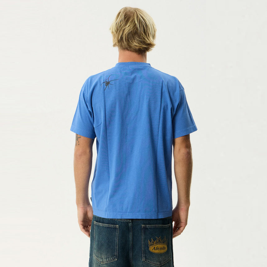 AFENDS Webhead Boxy Fit Tee - Washed Marina