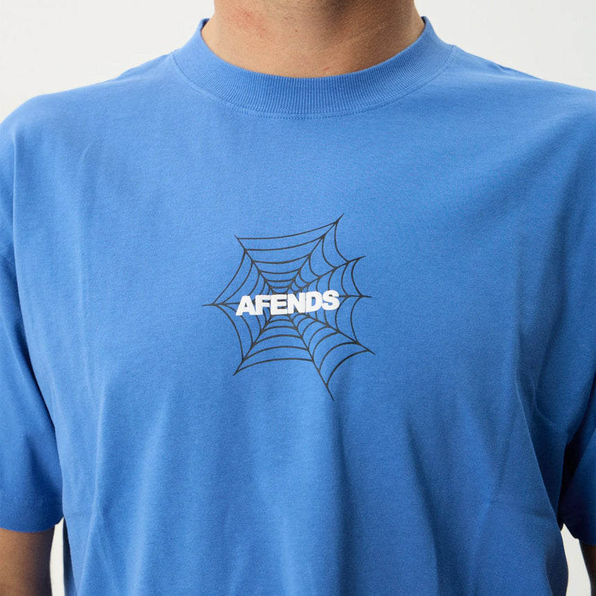 AFENDS Webhead Boxy Fit Tee - Washed Marina