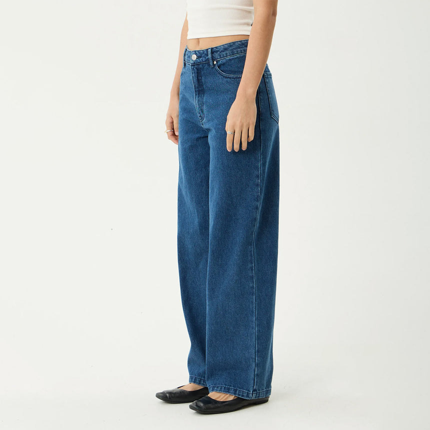 AFENDS Women's Bella Denim Wide Leg Baggy Jean - Authentic Blue