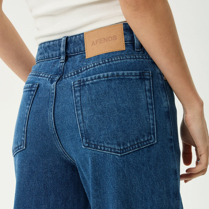 AFENDS Women's Bella Denim Wide Leg Baggy Jean - Authentic Blue