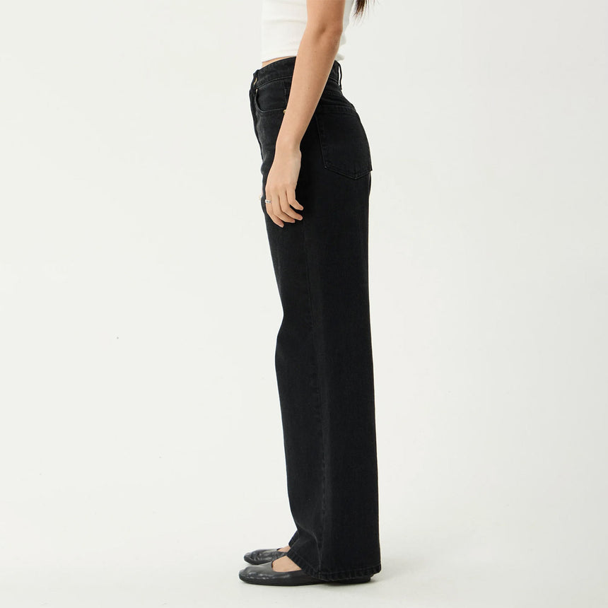 AFENDS Women's Bella Denim Wide Leg Baggy Jean - Washed Black