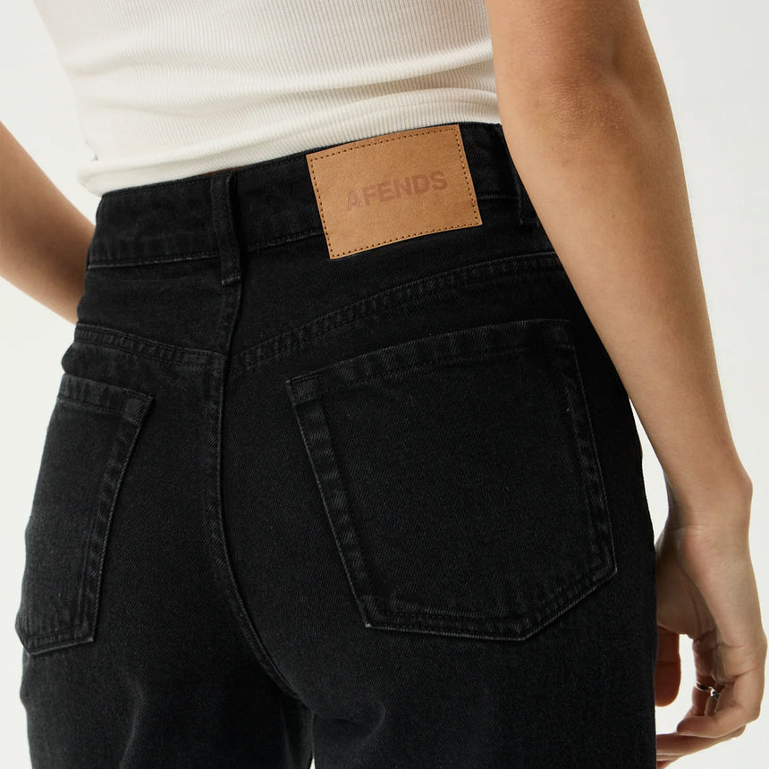 AFENDS Women's Bella Denim Wide Leg Baggy Jean - Washed Black