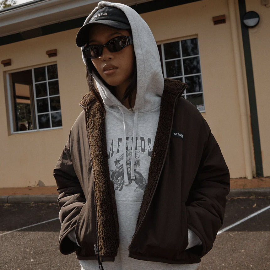 AFENDS Women's Berlin Reversible Polar Fleece Jacket - Coffee