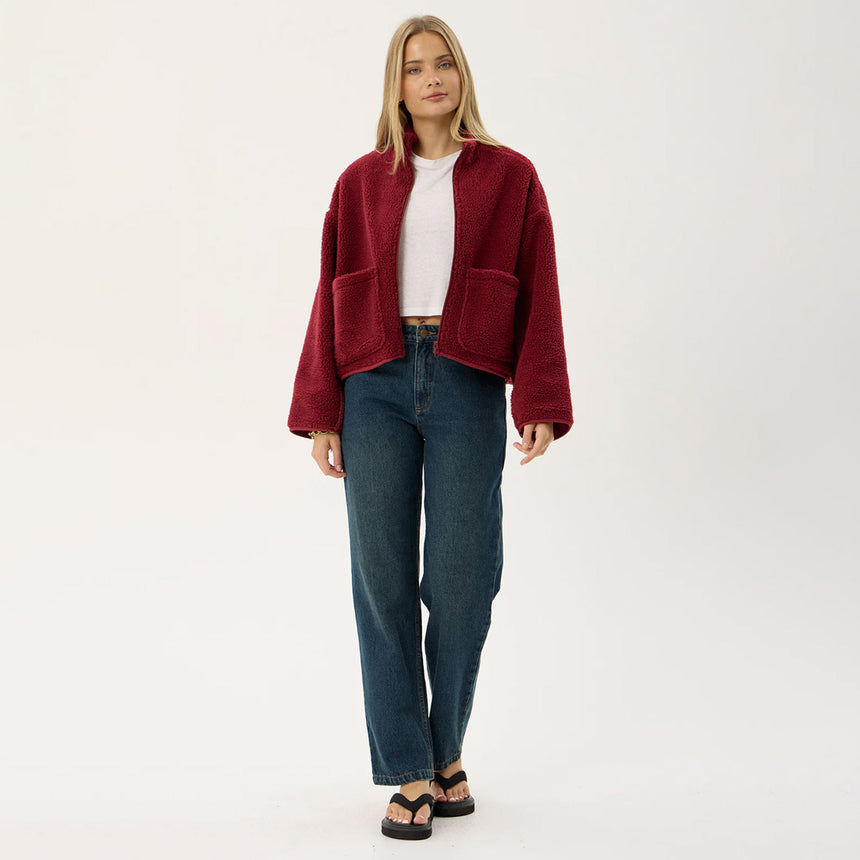 AFENDS Women's Berlin Reversible Recycled Polar Fleece Jacket - Burgundy
