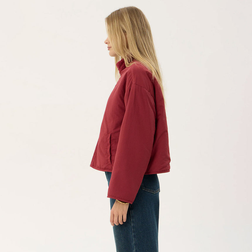 AFENDS Women's Berlin Reversible Recycled Polar Fleece Jacket - Burgundy