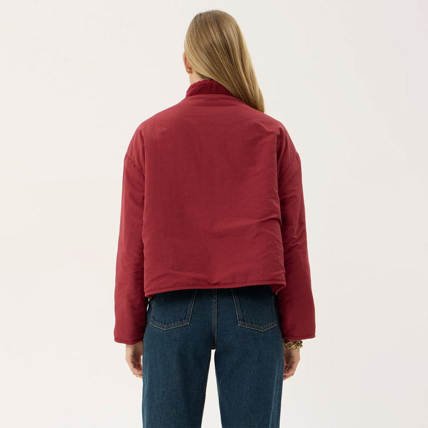 AFENDS Women's Berlin Reversible Recycled Polar Fleece Jacket - Burgundy