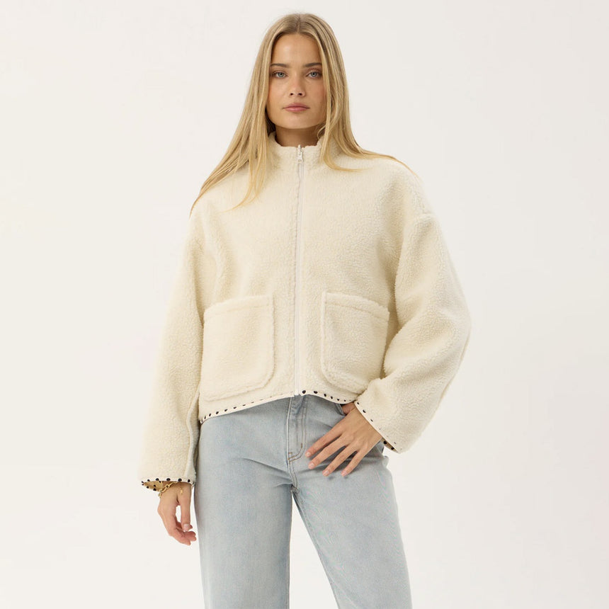 AFENDS Women's Berlin Reversible Recycled Polar Fleece Jacket - Moonbeam