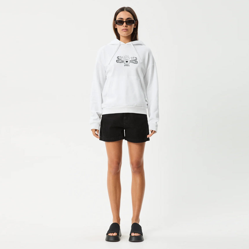 AFENDS Women's Bonfire Pull On Hood - White
