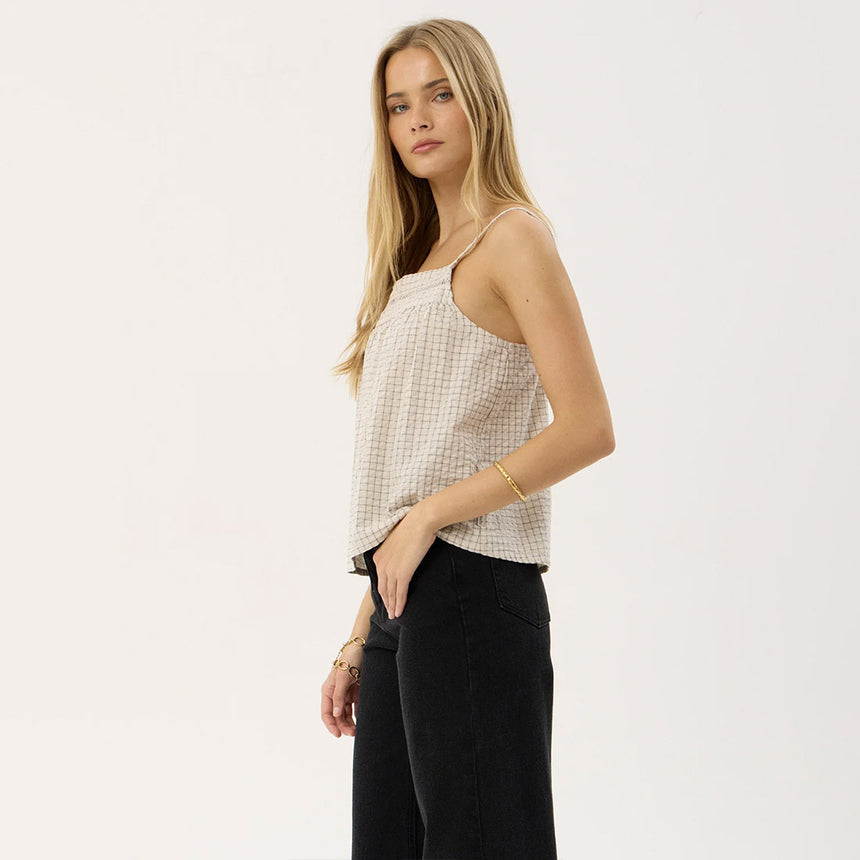 AFENDS Women's Candice Seersucker Cami Top - Reverb Moonbeam Check