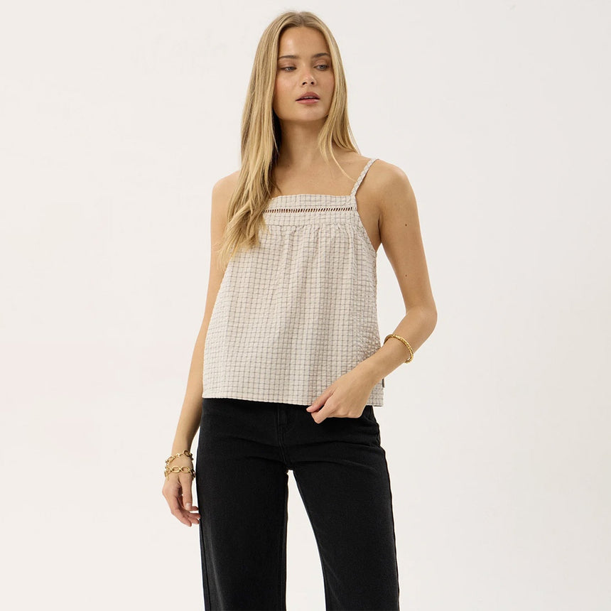 AFENDS Women's Candice Seersucker Cami Top - Reverb Moonbeam Check