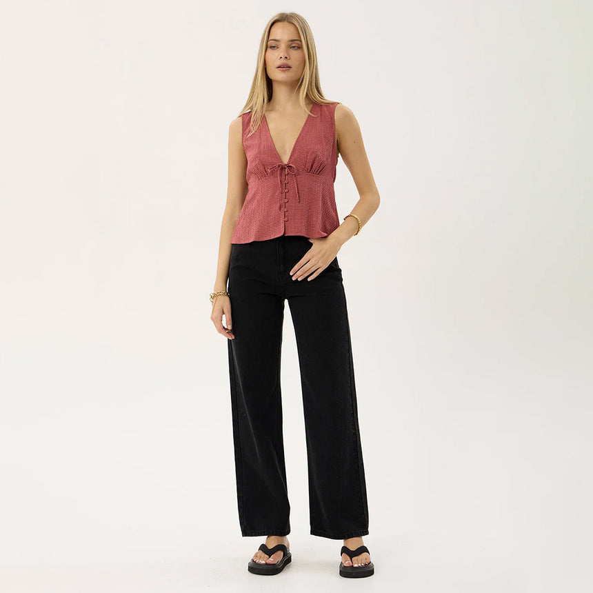 AFENDS Women's Dahlia Short Sleeve Top - Indy Rose Check