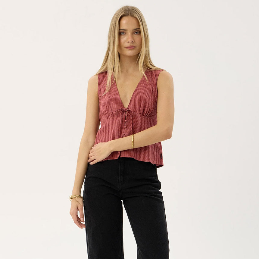 AFENDS Women's Dahlia Short Sleeve Top - Indy Rose Check