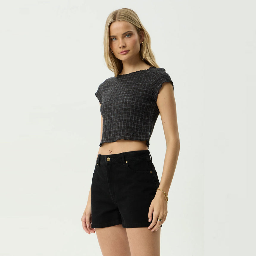 AFENDS Women's Darcy Seersucker Top - Black Check