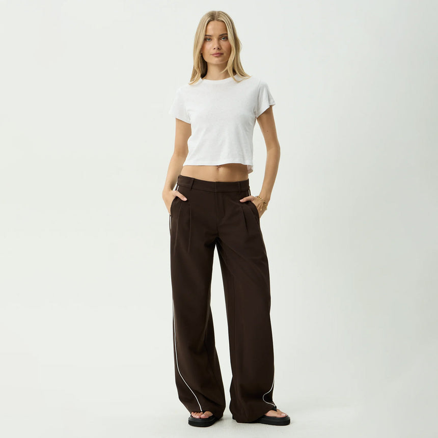 AFENDS Women's Dita Recycled Low Rise Trouser - Coffee