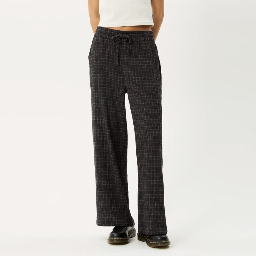 AFENDS Women's Dusk Seersucker Check Pant - Black