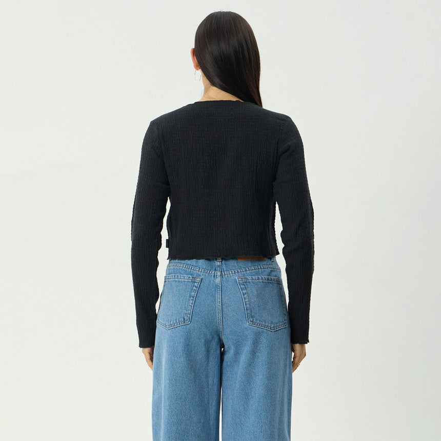 AFENDS Women's Focus Seersucker Long Sleeve Top - Black