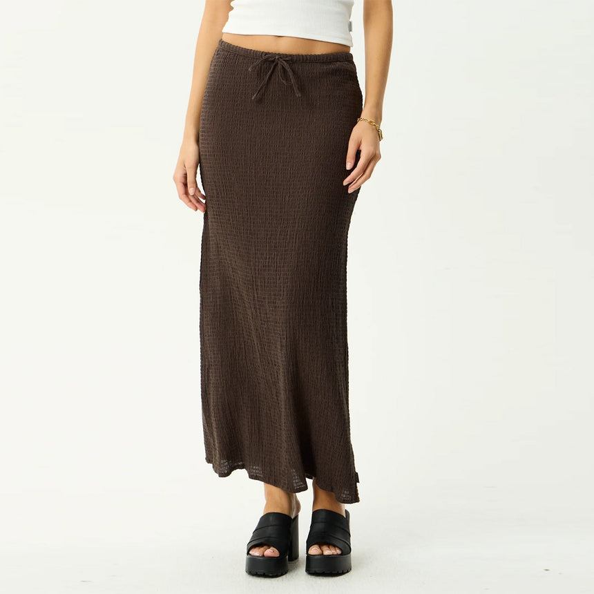 AFENDS Women's Focus Seersucker Maxi Skirt - Coffee