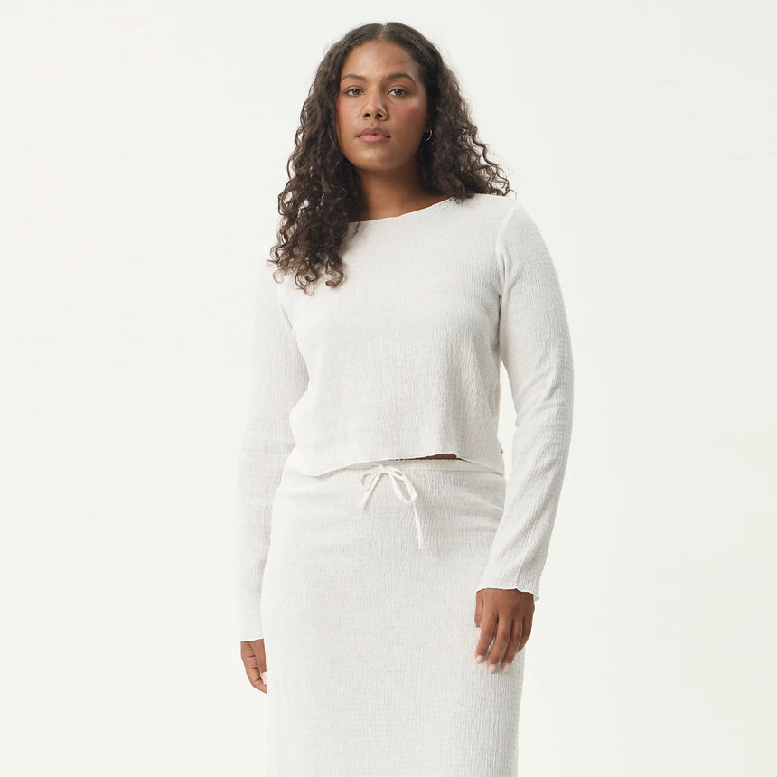 AFENDS Women's Focus Seersucker Long Sleeve Top - Off White