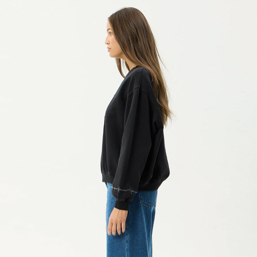 AFENDS Women's Good Nature Crew - Stone Black