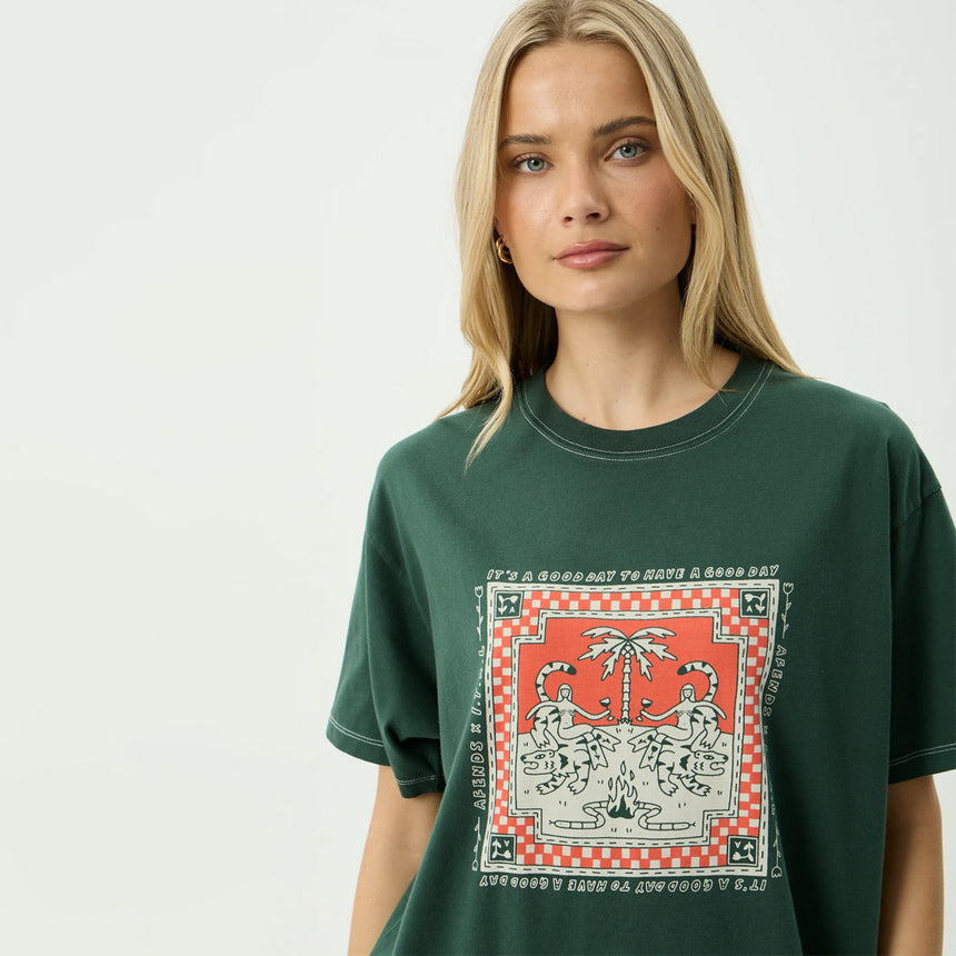 AFENDS Women's Have A Good Day Oversized Tee - Pine