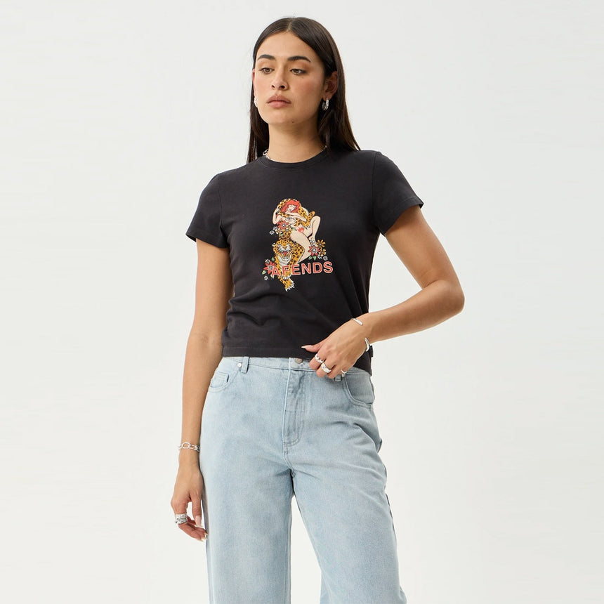AFENDS Women's Hellcat Baby Tee - Stone Black