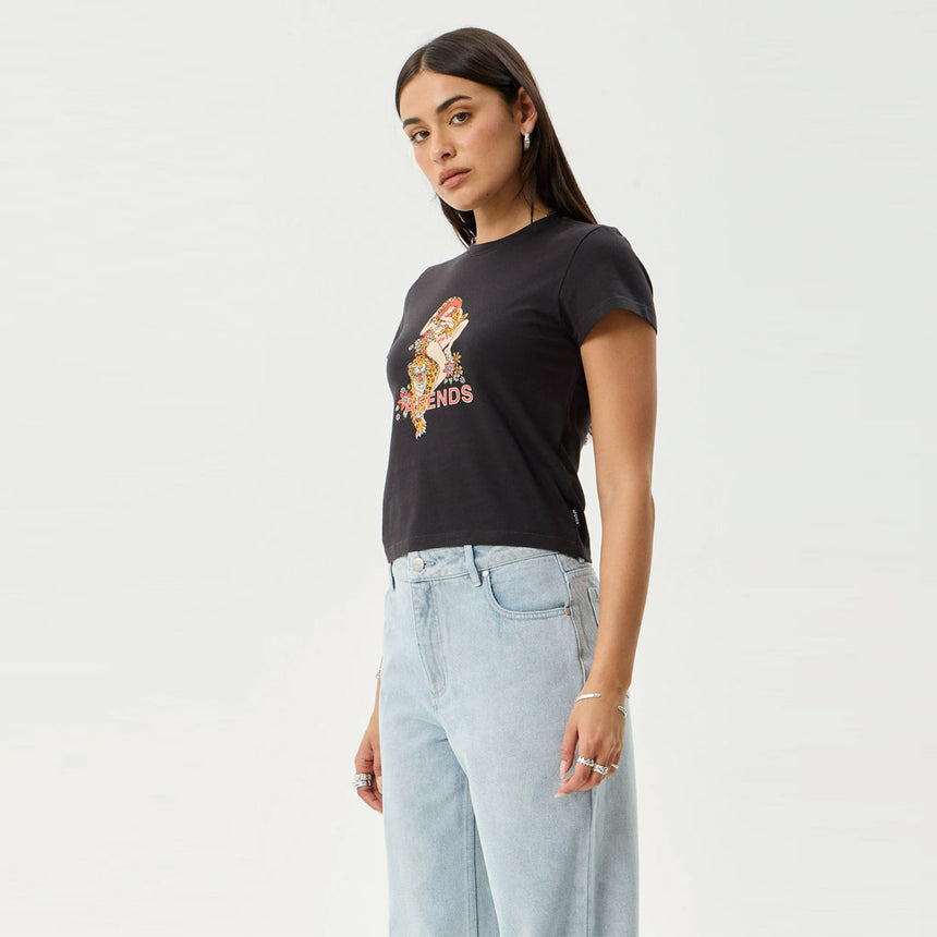 AFENDS Women's Hellcat Baby Tee - Stone Black