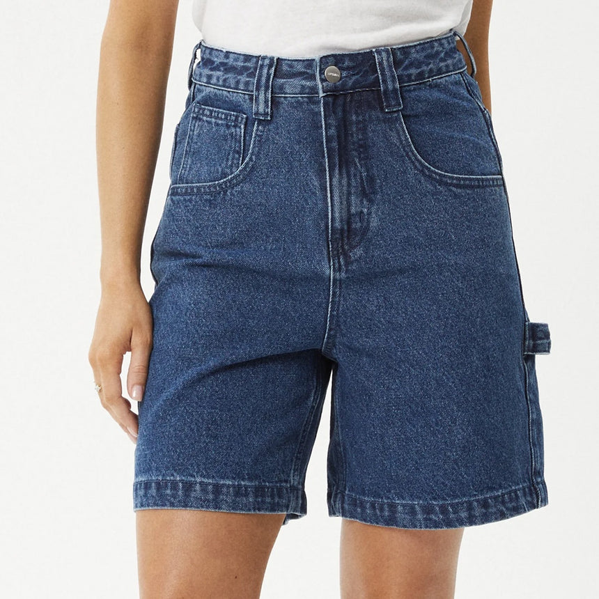 AFENDS Women's Emilie Denim Workwear Short - Authentic Blue