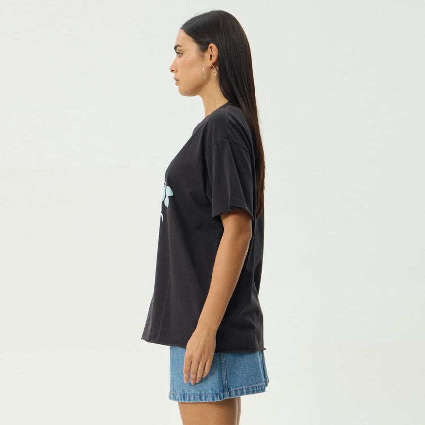 AFENDS Women's Island Oversized Tee - Stone Black