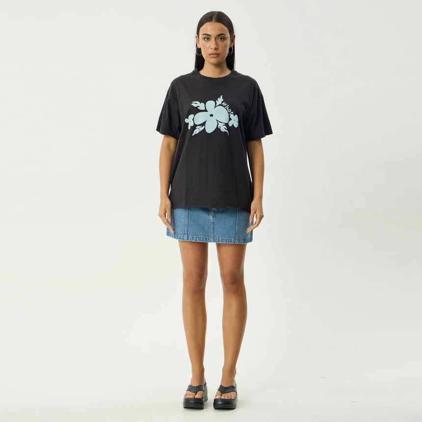 AFENDS Women's Island Oversized Tee - Stone Black
