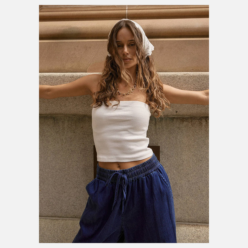AFENDS Women's Jamie Rib Tube Top - White