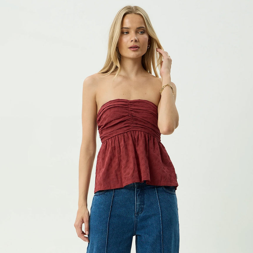 AFENDS Women's Juni Strapless Top - Ruby Anglaise