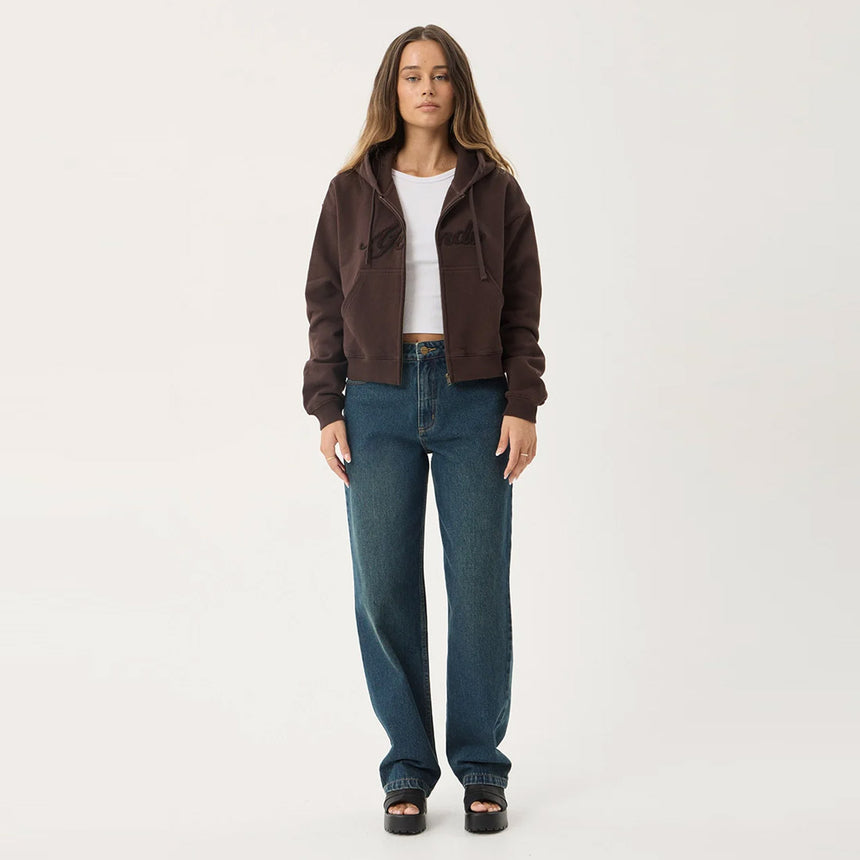 AFENDS Women's Kourt Zip Hood - Coffee