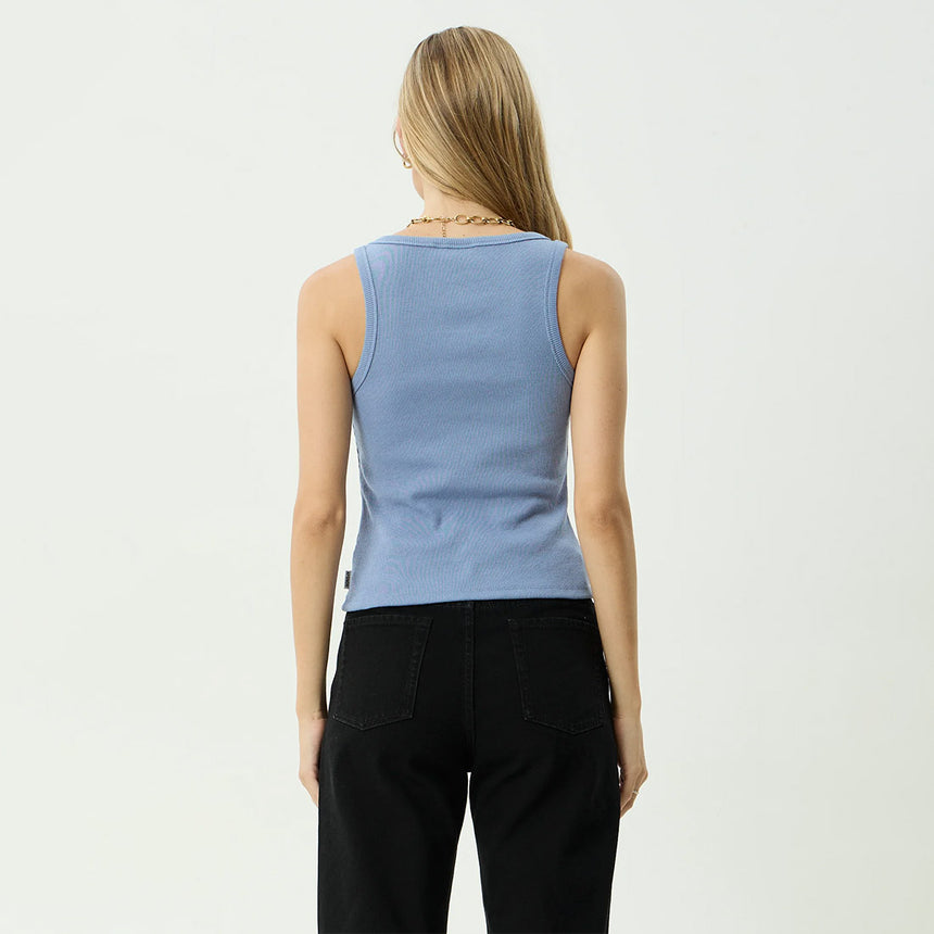 AFENDS Women's Layden Rib Singlet - Slate Blue