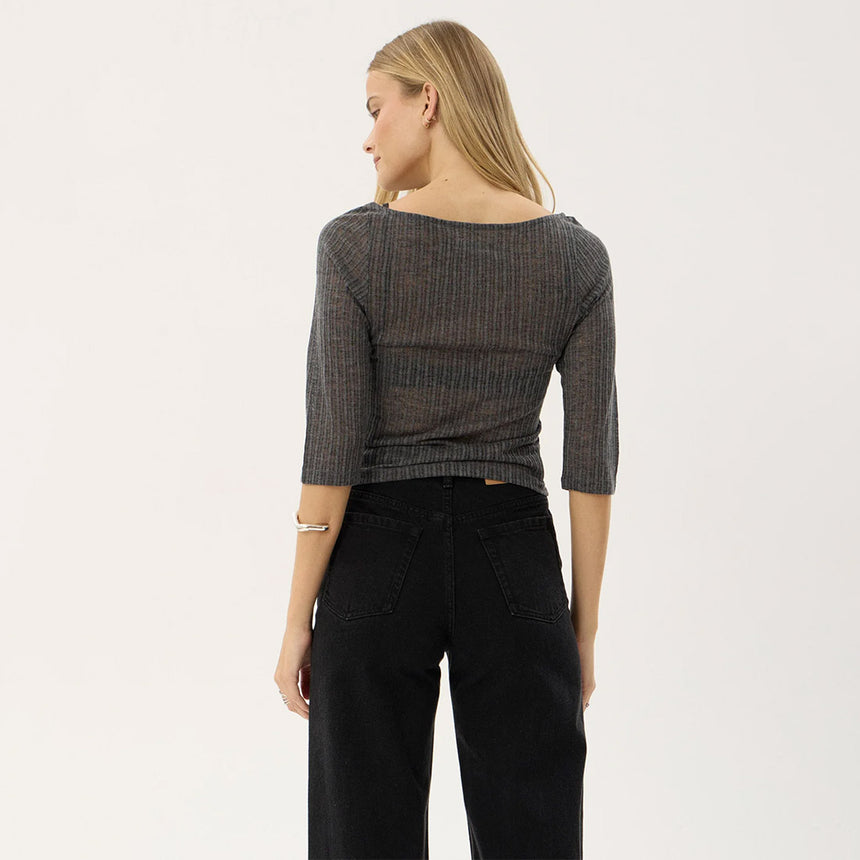 AFENDS Women's Libra 3/4 Sleeve Top - Charcoal