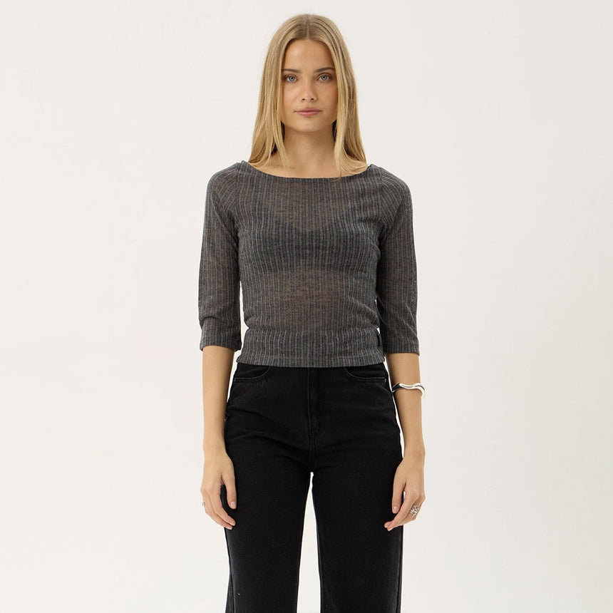 AFENDS Women's Libra 3/4 Sleeve Top - Charcoal
