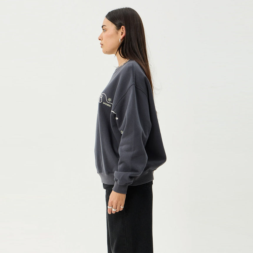 AFENDS Women's Locket Crew - Charcoal
