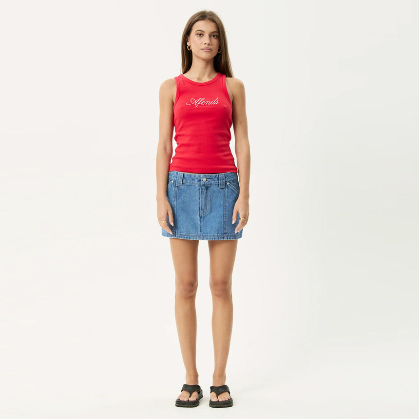 AFENDS Women's Notice Rib Singlet - Tomato