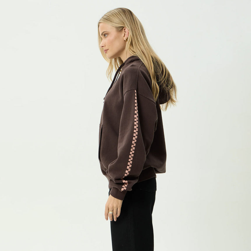 AFENDS Women's Reality Check Recycled Boxy Pull On Hood - Coffee