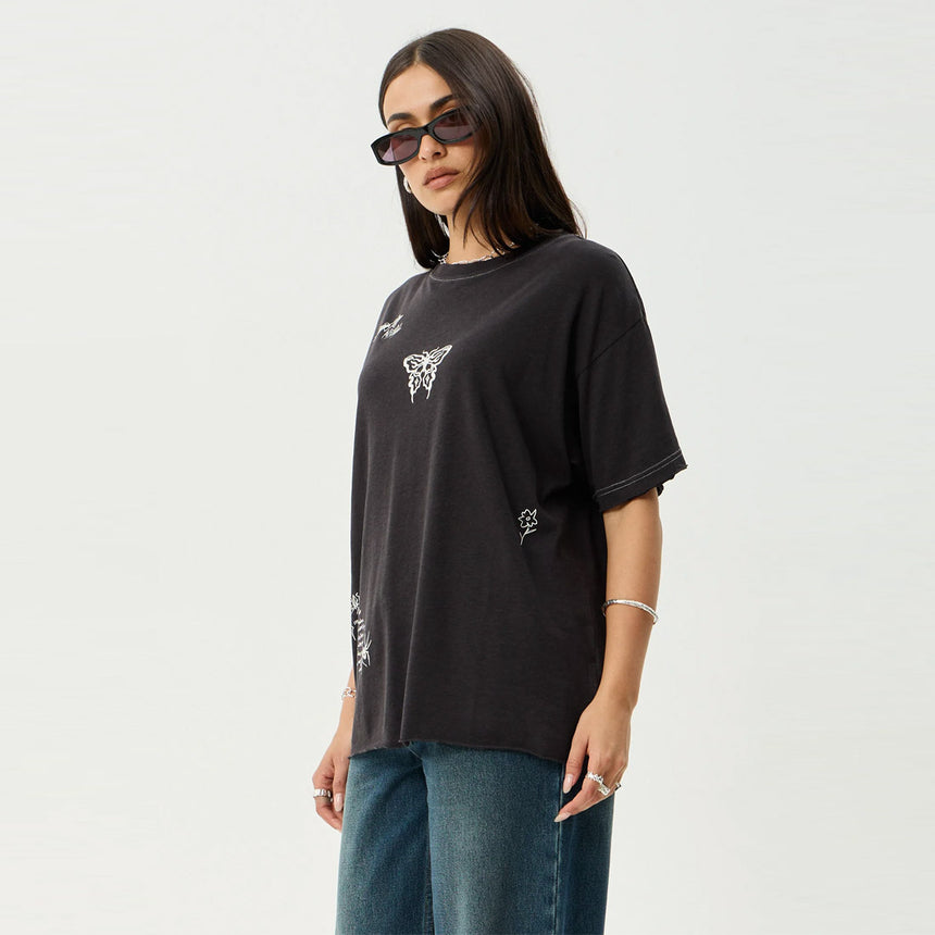 AFENDS Women's Rise Oversized Tee - Stone Black