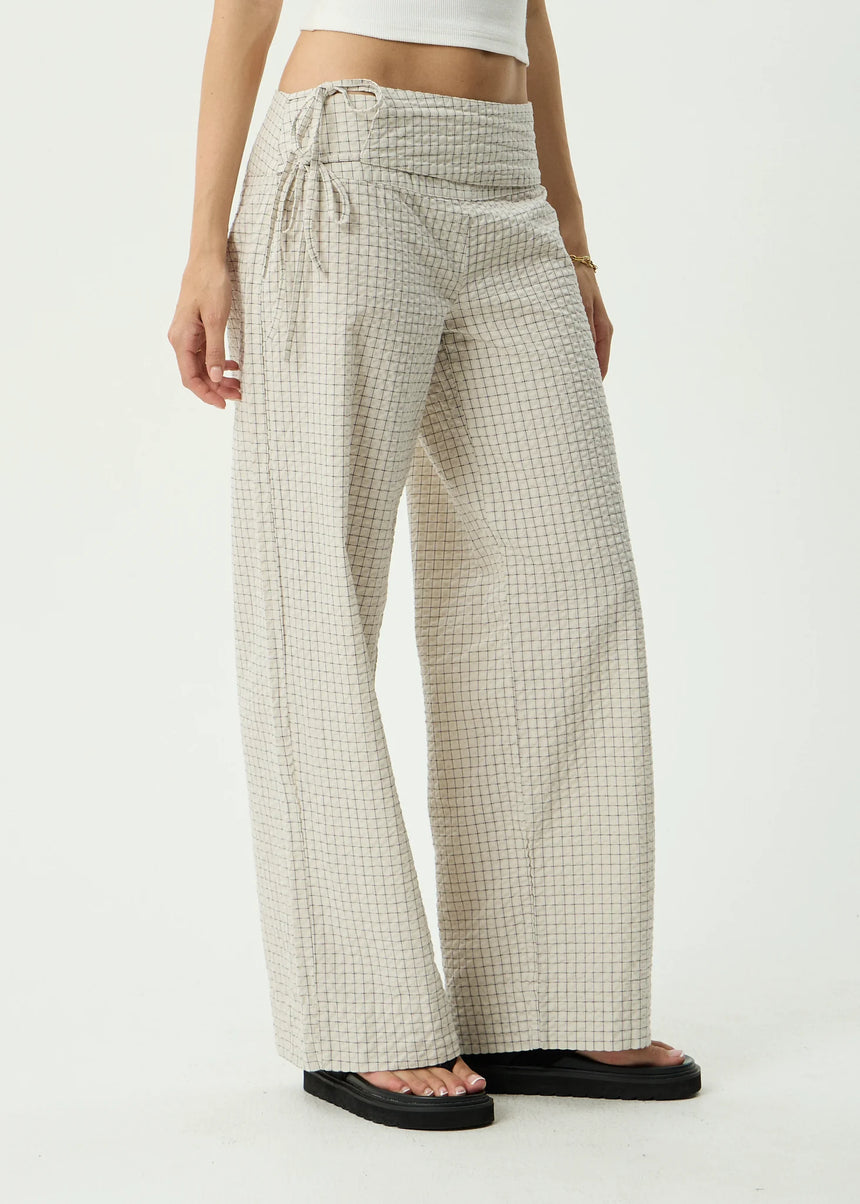AFENDS Women's Sofia Wide Leg Pant - Reverb Moonbeam Check