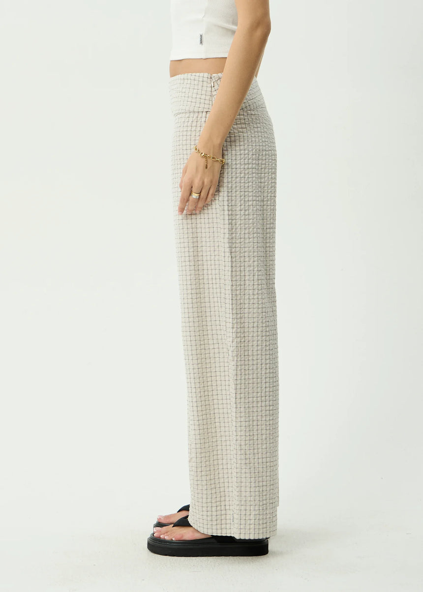 AFENDS Women's Sofia Wide Leg Pant - Reverb Moonbeam Check