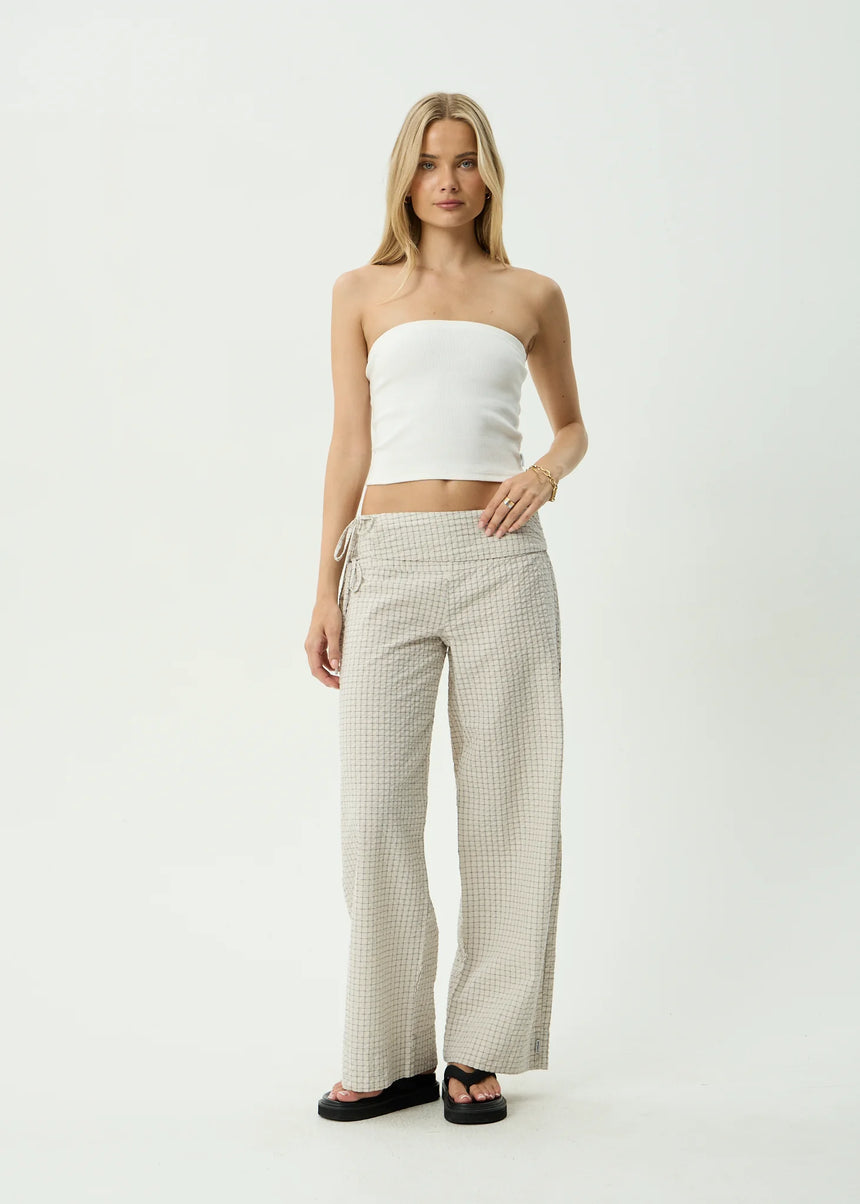 AFENDS Women's Sofia Wide Leg Pant - Reverb Moonbeam Check