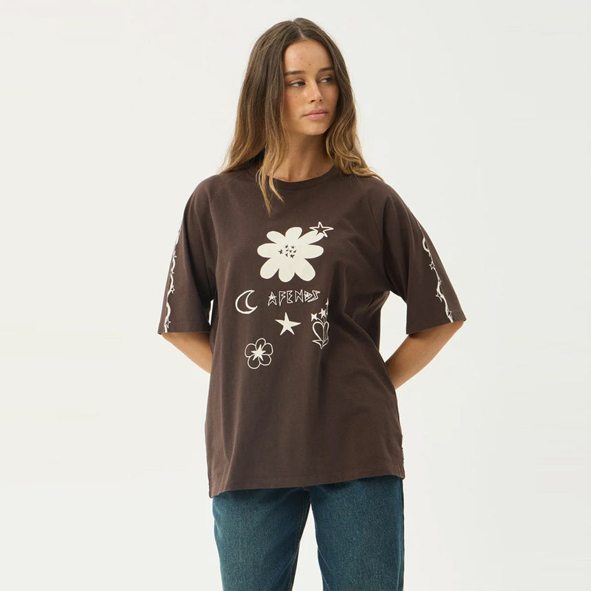 AFENDS Women's Terra Oversized Raglan Tee - Coffee
