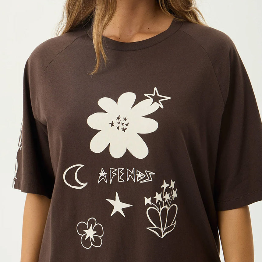 AFENDS Women's Terra Oversized Raglan Tee - Coffee