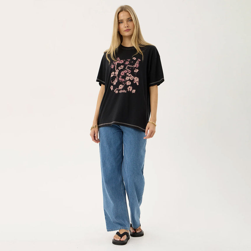 AFENDS Women's Unchained Hemp Oversized Tee - Stone Black