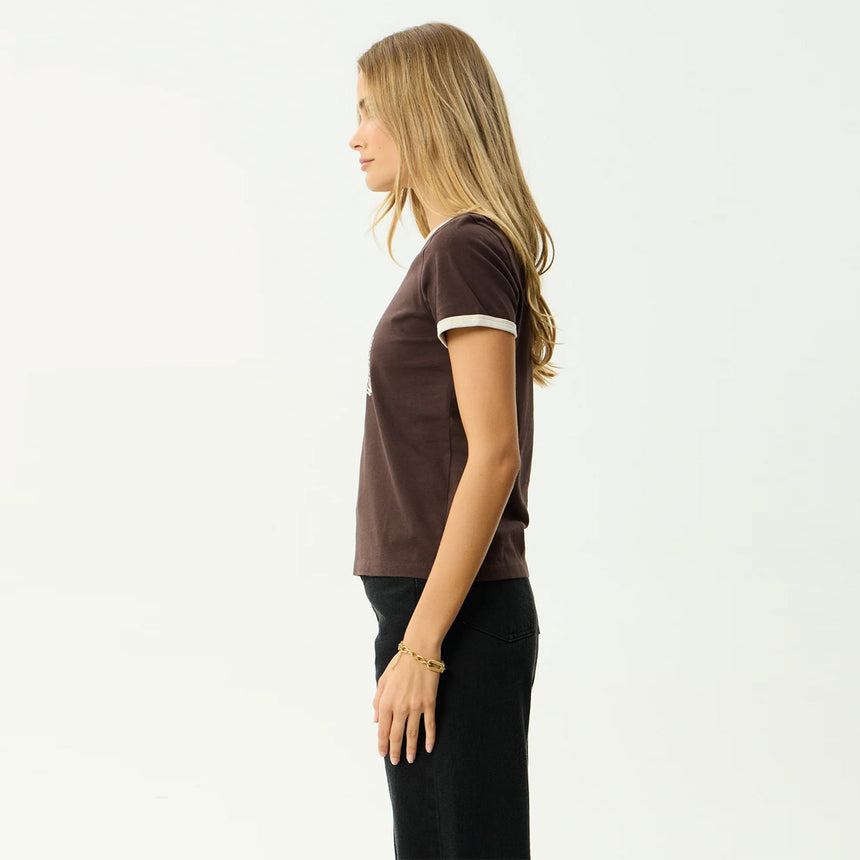 AFENDS Women's Wonders Ringer Tee - Coffee