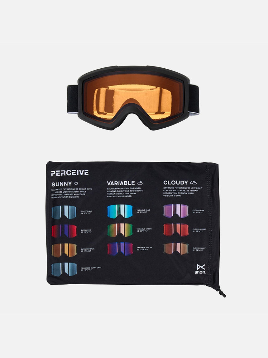 ANON Helix 2.0 Low Bridge Fit Non-Mirror Goggle 2026 - Black/Amber
