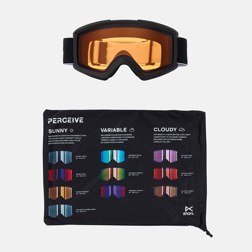 ANON Helix 2.0 Low Bridge Fit Non-Mirror Goggle 2026 - Black/Amber