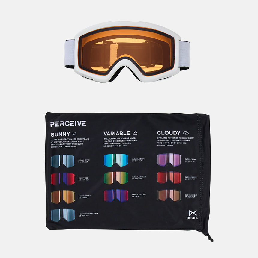 ANON Helix 2.0 Low Bridge Fit Non-Mirror Goggle 2026 - White/Amber