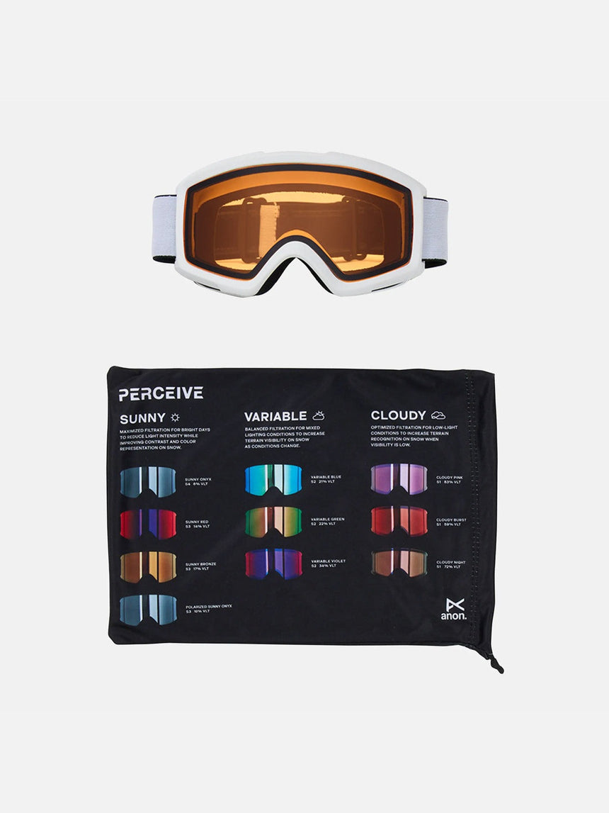 ANON Helix 2.0 Low Bridge Fit Non-Mirror Goggle 2026 - White/Amber